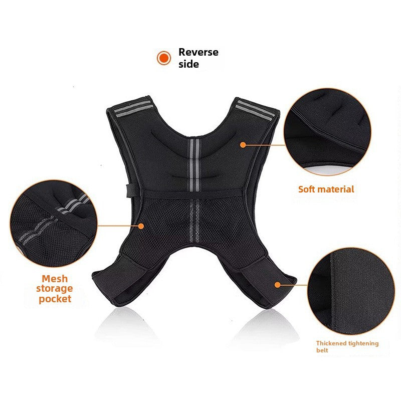 Weight Vest Fitness Training Special Weight Sand Clothes Stealth Running Vest Sports Strength Shoulder Sandbag Reflective
