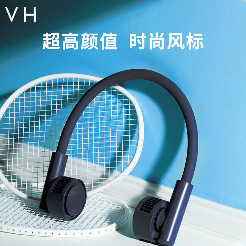 VH F19 Hanging Neck Fan Lazy Cross Neck Small Electric Fan Portable Sports Portable Mute USB Charging Generation